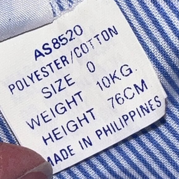 A Maude Wilson Style Size 0 Blue White Stripe Dress & Bloomers Set Size 0 - Picture 6 of 8